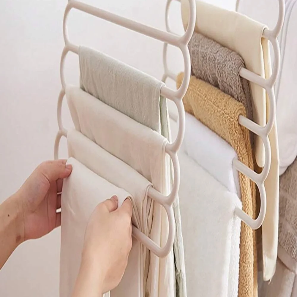 15Pcs White Multifunctional Closet Hanger, Anti-slip Multiple Trousers Layers